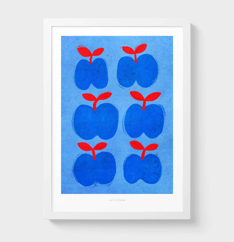 Blue Apples – Retro Nordic Art Print