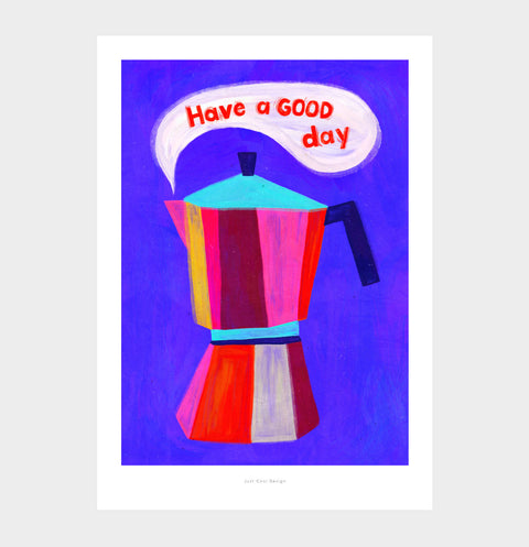 Espresso Mood – Colorful Coffee Illustration Art Print