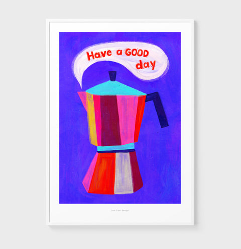 Espresso Mood – Colorful Coffee Illustration Art Print