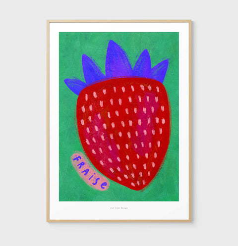 Fraise – Bold Strawberry Illustration Art Print