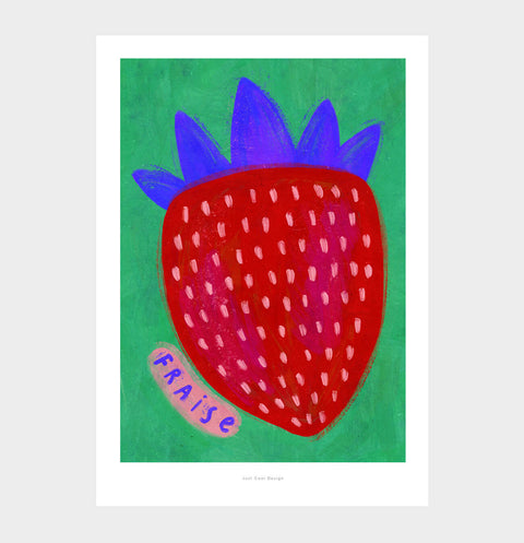 Fraise – Bold Strawberry Illustration Art Print