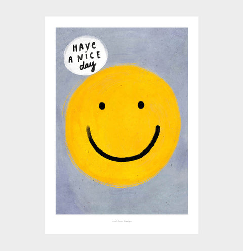 Have a Nice Day – Smiley Illustration Art Print