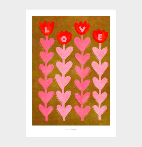 Growing Love – Floral Illustration Art Print