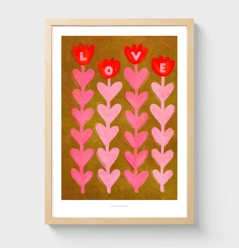 Growing Love – Floral Illustration Art Print