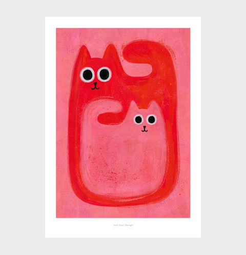 Cozy Cats – Sweet Cat Illustration Art Print