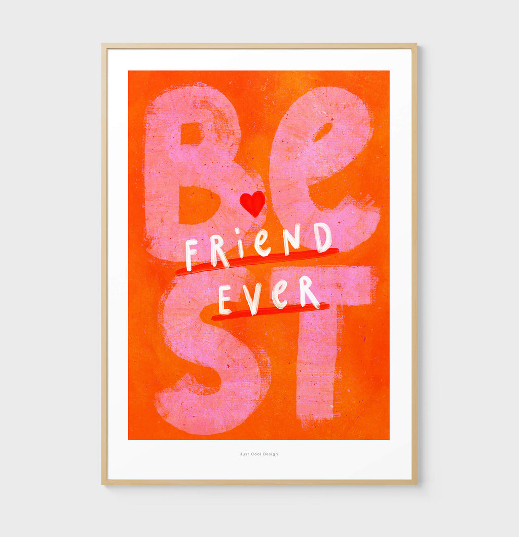 Best friend ever illustration wall art print | Typography poster print –  Just Cool Design | Poster