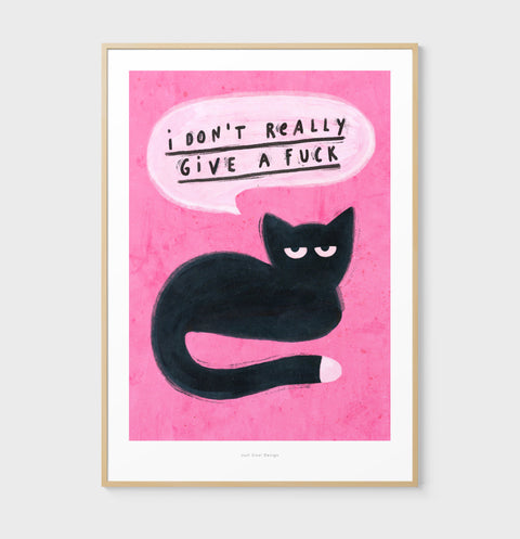 Grumpy Cat – Funny Black Cat Illustration Art Print