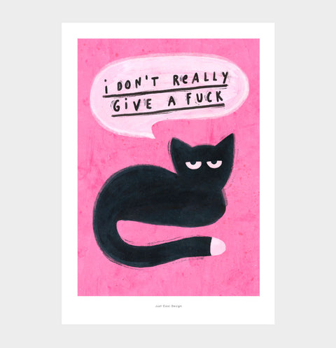Grumpy Cat – Funny Black Cat Illustration Art Print