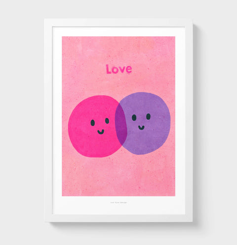 Love & Friendship – Cute Smiley Face Art Print