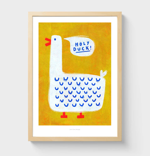 Holy Duck! – Funny Minimalist Duck Art Print