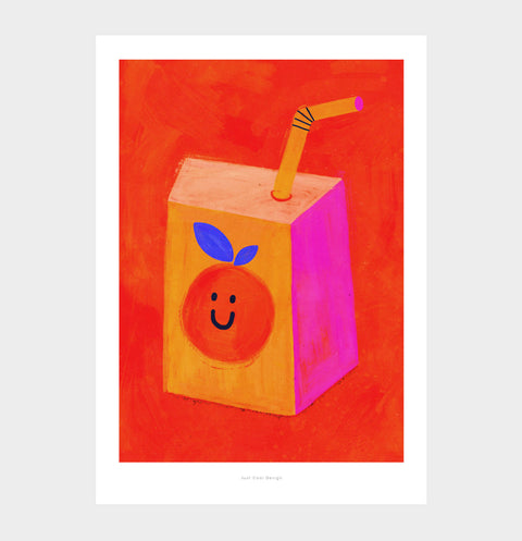 Sunny Sip – Orange Juice Illustration Art Print