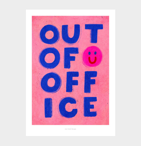 Out of Office – Fun Typography Illustration Art Print