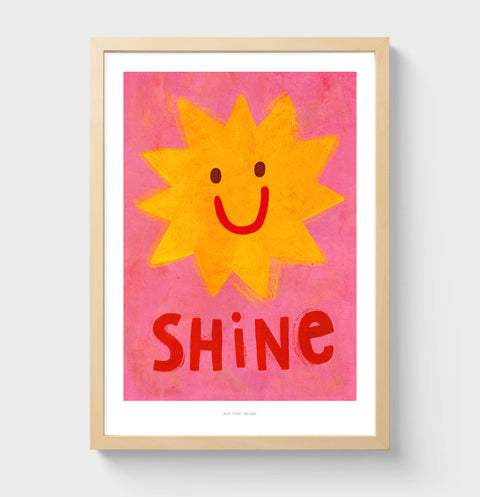 Shine – Bright Yellow Star Illustration Art Print