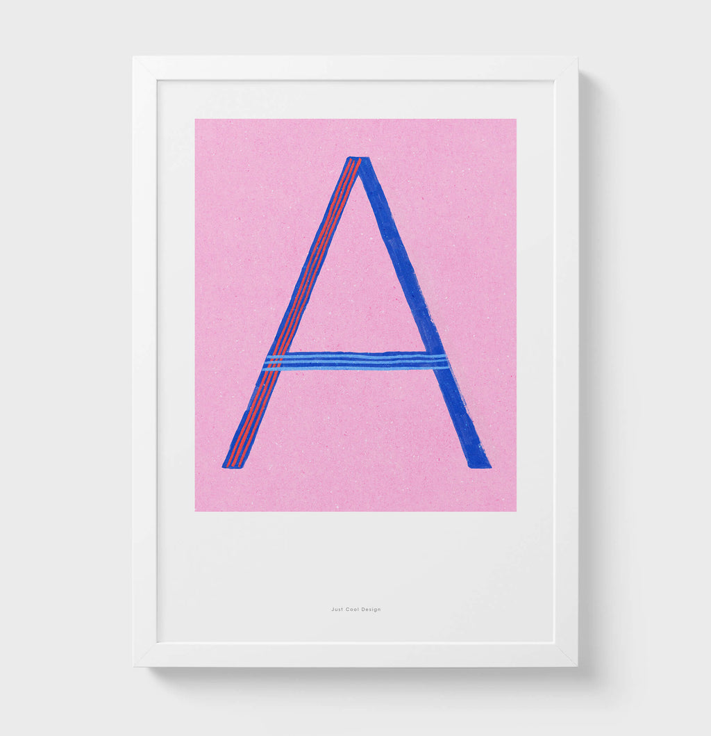Illustrated A letter poster typography wall Cool – prints art Design art Initial Just 