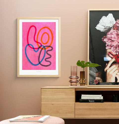 Bold Hand-Painted LOVE Typography Print