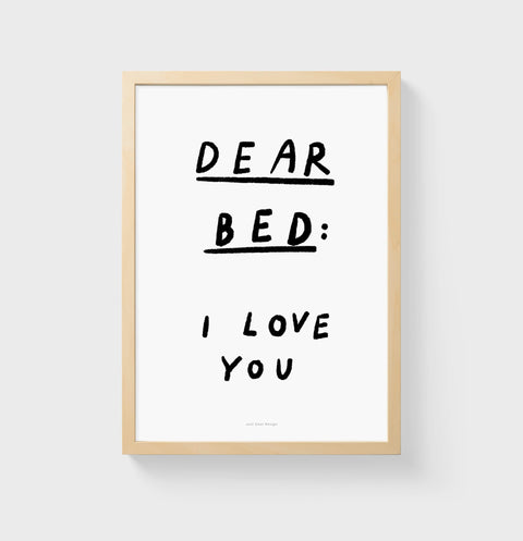 dear bed i love you poster over the bed wall art