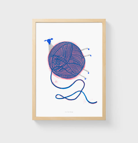 Sheep as a Ball of Wool – Cute Kids Room and Nursery Wall Art - Playful Animal Illustration