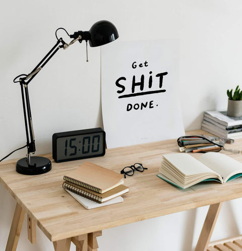 Get shit done wall art quotes, wall art for home office, motivational wall art for women