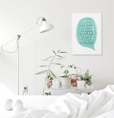 Inhale Exhale Quote Print – Mindfulness & Meditation Wall Art