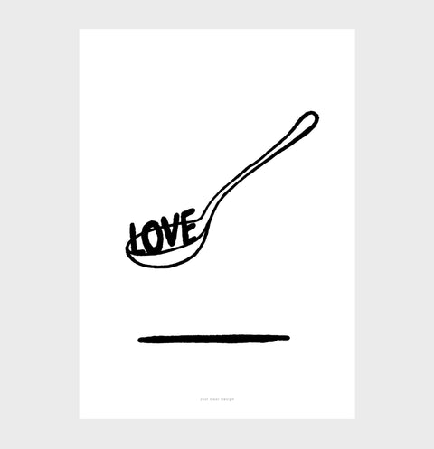 Love Spoon Quote Print – Sweet Wall Art for Kitchen & Foodies