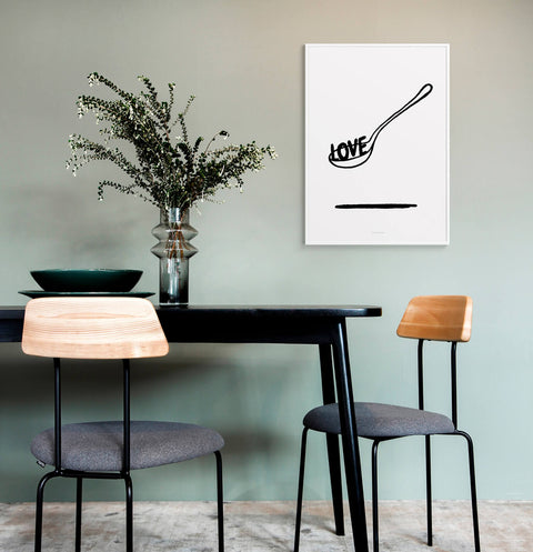 Love Spoon Quote Print – Sweet Wall Art for Kitchen & Foodies