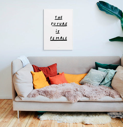 The Future Is Coming, Girls – Bold Black & White Feminist Quote Print