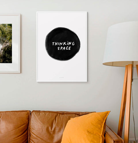 Thinking Space Black & White Wall Art – Bold Minimalist Inspirational Print
