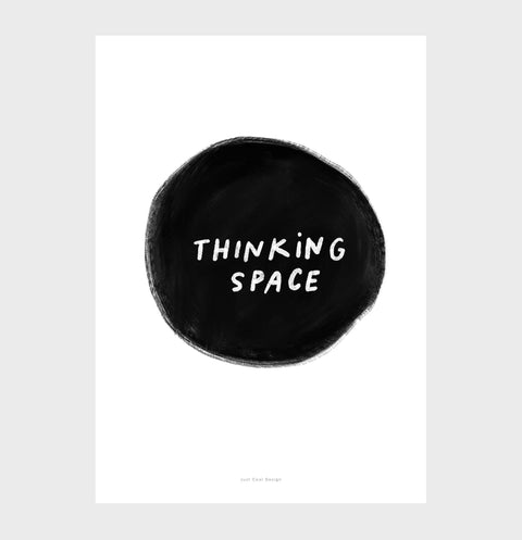 Thinking Space Black & White Wall Art – Bold Minimalist Inspirational Print