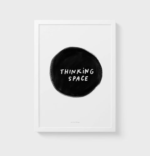 Thinking Space Black & White Wall Art – Bold Minimalist Inspirational Print