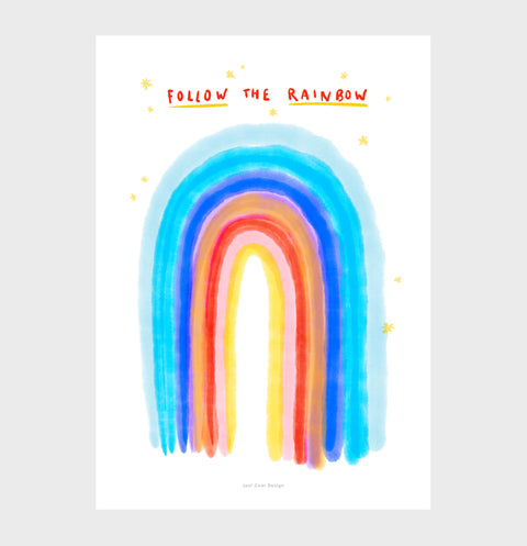 Watercolor Rainbow Art Print – Colorful Whimsical Wall Art - Magical Nursery & Home Decor