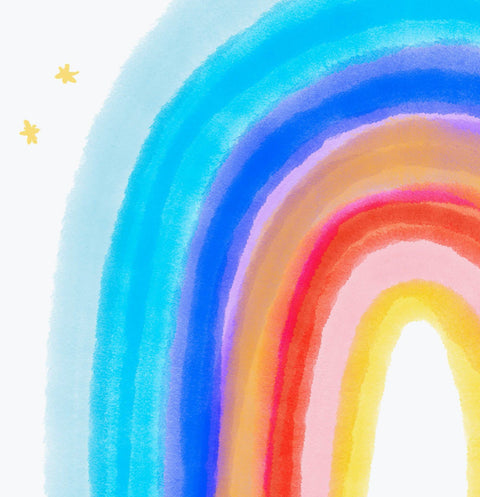 Watercolor Rainbow Art Print – Colorful Whimsical Wall Art - Magical Nursery & Home Decor