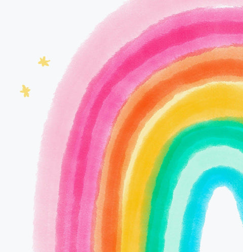 Follow the Rainbow – Watercolor Rainbow Print - Colorful Nursery & Kids Room Wall Art