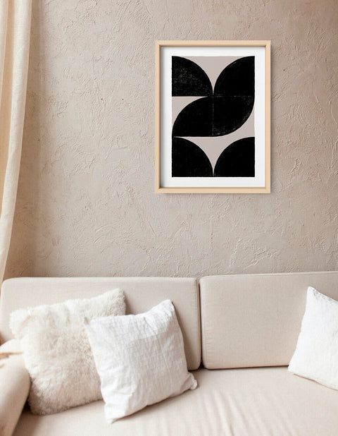 Black and white abstract living room prints