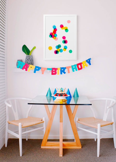 Fun wall art for happy walls with this confetti wall art