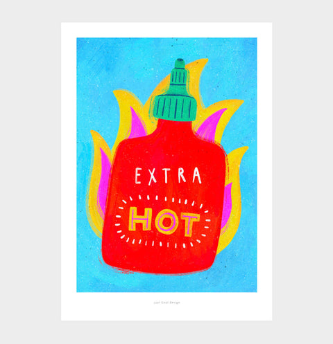 Extra hot sauce illustration art print