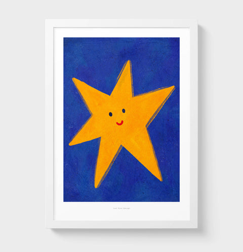 Yellow star illustration art print