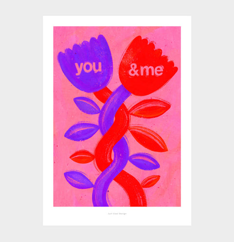 You & Me illustration art print
