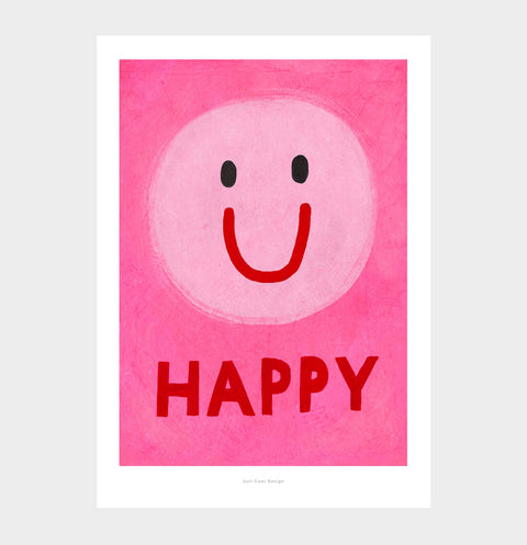 Happy face illustration art print