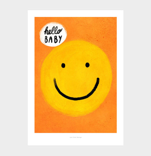 Hello baby orange illustration art print
