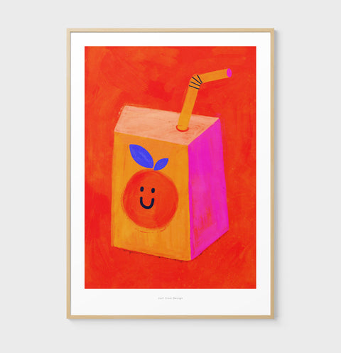 Orange juice packaging illustration print