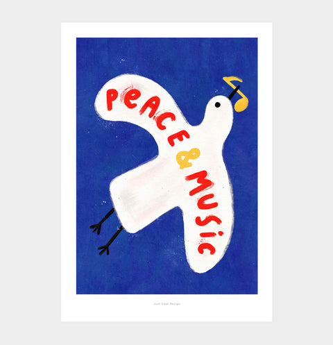Peace & Music illustration art print