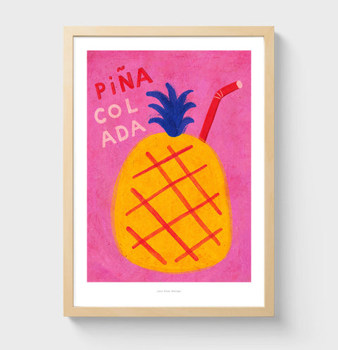 Piña colada pineapple illustration art print