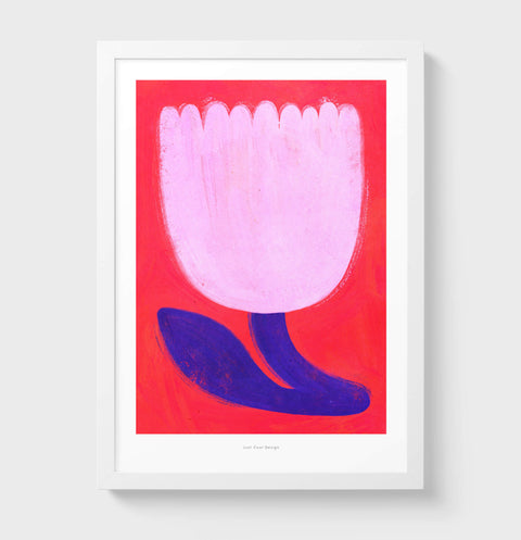Pink tulip illustration art print