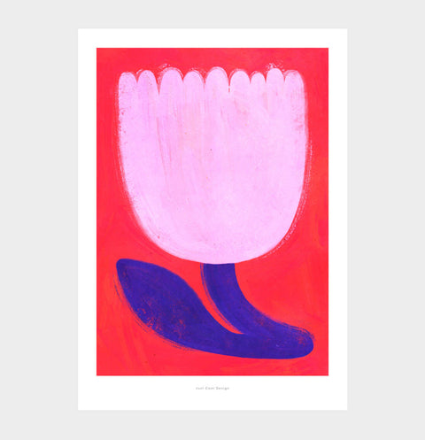 Pink tulip illustration art print