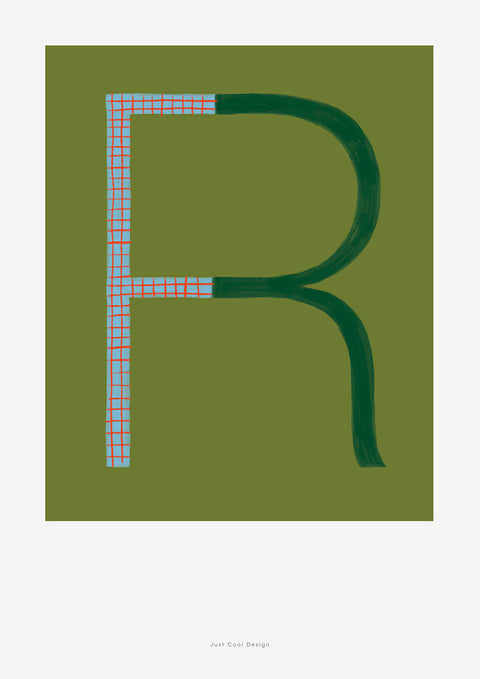 initial letter R poster print