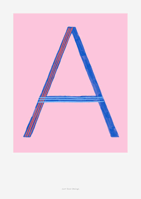 initial letter A poster print for wall decor