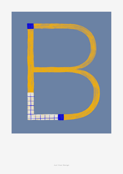 initial letter B poster print for wall decor