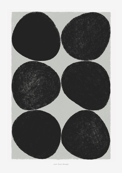 Barcelona tiles print | Black and white abstract wall art with bold circles