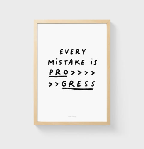 Every mistake is progress inspirational quote prints, women empowerment posters, inspiring quotes wall decor