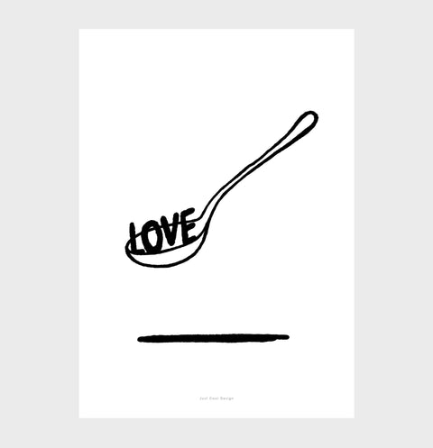 Love + spoon illustration quotes print